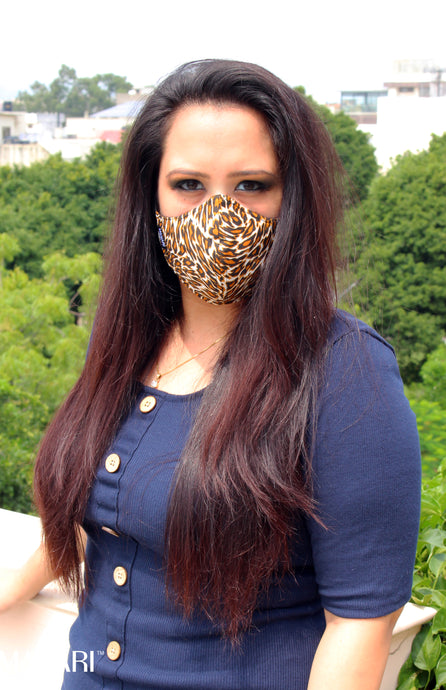 wavy leopard print mask for women