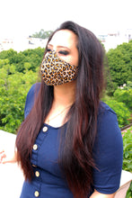 Load image into Gallery viewer, leopard print mask for women side view
