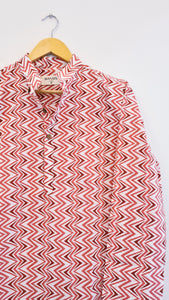 Pink Zig Zag Slim Fit Printed Kurta