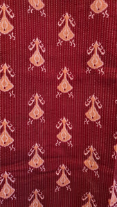 Maroon Slim Fit Block Print Kurta