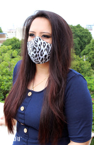 monochrome leopard mask for women side view