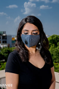 "Grey Sequin" Geo Fit Mask - No Valve