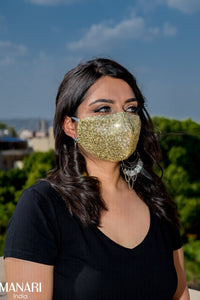 gold sequin face mask