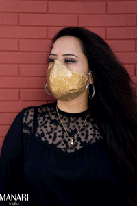 metallic gold sequin mask