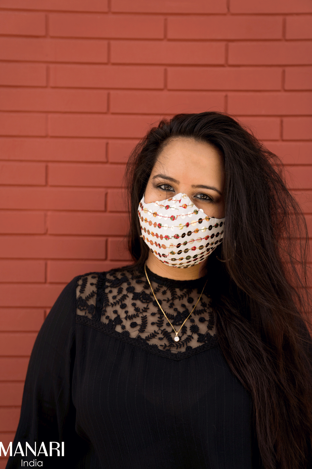 multicoloured sequin mask