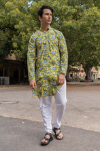 Load image into Gallery viewer, Citrus Slim Fit Block Print Kurta
