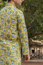 Load image into Gallery viewer, Citrus Slim Fit Block Print Kurta
