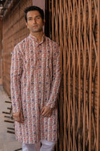 Load image into Gallery viewer, Pink Vine Slim Fit Block Print Kurta
