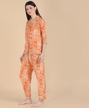 Load image into Gallery viewer, Orange Marble 3 Piece Night Suit
