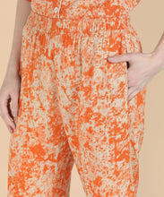 Load image into Gallery viewer, Orange Marble 3 Piece Night Suit
