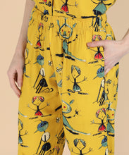 Load image into Gallery viewer, Yellow Doodle 3 Piece Night Suit
