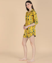 Load image into Gallery viewer, Yellow Doodle 3 Piece Night Suit
