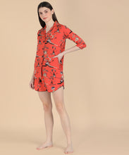 Load image into Gallery viewer, Orange Doodle 3 Piece Night Suit
